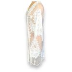 Rachel Zoe Kimono Sheer White Embroidered Lace Long Open Front Boho Swim Coverup Photo 6