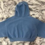 PacSun  blue fuzzy cropped zip up jacket Photo 1