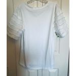 Chico's  size 2 white short sleeve top with textured sleeves NEW Photo 2