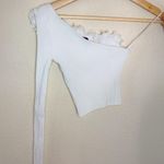 ZARA crop one sleeve top with tulle Photo 2