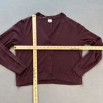 A New Day  Cardigan Sweater Burgundy Marled Knit V Neck Button Up Womens Medium Photo 2
