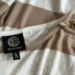 Bobeau  Beige and White Striped Long Sleeve Top New XL Photo 3