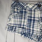 Aeropostale Stretch Plaid Blue and White Women's Y2K Shorts Photo 2