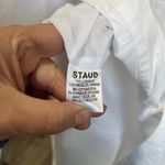 STAUD Clea White Collared Midi Shirt Dress Minimalist Chic Resort Wear Small Size 2 Photo 8