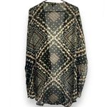 Haute Fox Womens Floral Sheer Patterned Open Front Kimono Sweater sz 3X Boho Black Photo 2