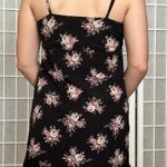 American Eagle Black Floral Lace Trim Slip Dress Photo 1