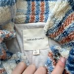 Thread & Supply Multicolor Plaid Teddy Jacket Blue Size L Photo 2