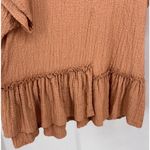 Free People  Beach Peach Ruffle Babydoll Shirt Mini Dress Boho Size Medium Photo 3