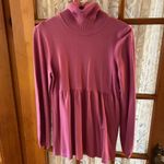 Style & Co . Pink Turtleneck Long Sleeve Babydoll Sweater Medium Photo 1