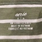 Aerie ⭐️  green and white striped long sleeve in size small Photo 3