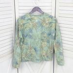Body Glove Let’s Get Salty Tropical Print Shirt Green Small Crop Sweatshirt Photo 8