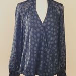 Jennifer Lopez black surplice blouse size large Photo 1