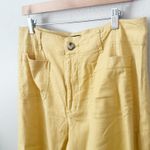 Anthropologie MAEVE x | The Colette Wide-Leg Pants Linen Viscose Yellow | 32p Photo 6
