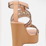 Chloé Authentic CHLOE Nude Leather Scalloped / Perforated Sandals / Wedges Photo 3