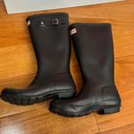 Hunter  black tall rain boots size 37 US 6 Photo 3
