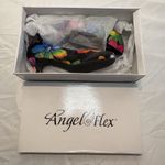 Angel Flex Black Vibrant Colors Tropical Floral Heels Closed Toe Pumps Size 5.5M Photo 9