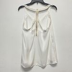 JACK White Sleeveless Tank Top Women Medium Embellished V Neck Zipper Back Photo 3