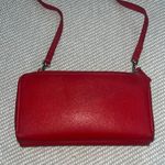 Jaclyn Smith Pleather Convertible Crossbody Wallet Clutch Purse Red Gold Accents Photo 2
