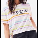 Guess Belmont striped crop tee spell out size L Photo 7