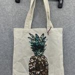 EMMEZ Pineapple Sequined Beach Shopping Bag Reusable Canvas Photo 0