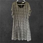 Nemidor boho skater‎ floral flowy flutter sleeve scoop neck dress sz 18 Black Photo 2