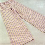 Boutique Striped Lavender and Yellow Wide Leg Lounge Pants Photo 7
