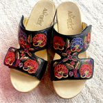 Alegria NIB NEW  by PG Lite Linn Black Needles and Pins Embroidered Wedge Sandals Photo 4