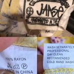 Jaase Women’s Shirt Tunic Yellow Floral Swan Ladder Lace Boho Medium Photo 9