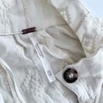 Free People  Diamond Head Embroidered Midi Dress Raw Linen Ivory Boho XS Photo 7