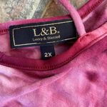 L&B Pink Tie Dye Top with Criss Cross Detail in Front Size 2X Photo 5