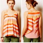 Anthropologie Meadow Rue Merlin Open Back Neon Striped Tank Sz S Photo 1