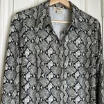 L'Agence L’agence Harmony Paloma snakeskin button down blouse Sage multi Photo 5