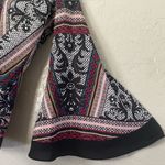 Bisou Bisou  Michele Bohbot Women’s Blouse Flared Sleeves Sz S Retro Pattern Top Photo 4