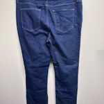 st. john's bay Lands’End Women’s Blue Jeans Size 14 High Rise Straight Leg Dark Wash Photo 1