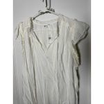 Gap Ruffle Sleeveless Split Neck Loose Fit Off White Blouse Top Women's XL NEW Photo 2