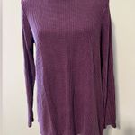 Wonderly  womens size medium waffle knit casual top open back long sleeve purple Photo 7