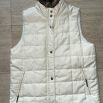 Ralph Lauren Lauren  Womens Medium Vest Cream‎ Quilted Fur Collar Full Zip Photo 0