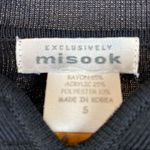 Misook  Black Thin Ribbed Asian Style Long Sleeve Knee Length Dress S Photo 3