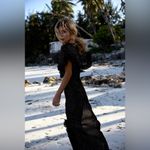 Rat & Boa Black Metallic Giorgia short sleeve V neck maxi dress L Photo 1