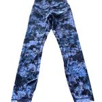 Lululemon Legging Marble Print Exterior/Interior Pockets Blue/Purple Size 6 Purple Photo 0