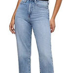 Good American 's Good Boy straight crop jeans High Rise Size 28 EUC Photo 0