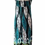 Heart soul Halter Maxi Dress Paisley Green Brown Wood Beads Neck Large EUC Photo 4