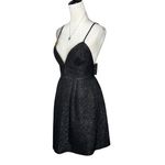 Milly New York Metallic Black Cocktail Mini Dress Sz 4 | Holiday Bow LBD NYE Photo 3
