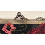 Sudha Vintage Hand Beaded Mini Handbag Purse Red Black Photo 3