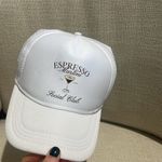 Espresso martini social club white trucker hat NEW Brown Photo 4