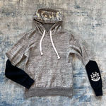 Reflex Heathered Gray Black Sequin LOVE Hoodie Women's Small Photo 0