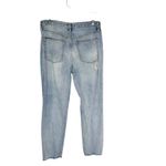 Free People Lacey Stilt Distressed Denim Lace Trim Jeans Light Blue Size 28 Photo 4