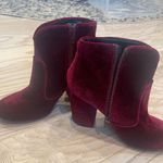 Rich velvet red heeled ankle boots size 7 Photo 0