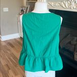 Bow Front Green Cotton Ruffle Hem Top New Photo 5