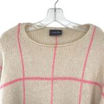 Wooden Ships Anthropologie  Sweater Pink Check Plaid Mohair Wool Blend Photo 2